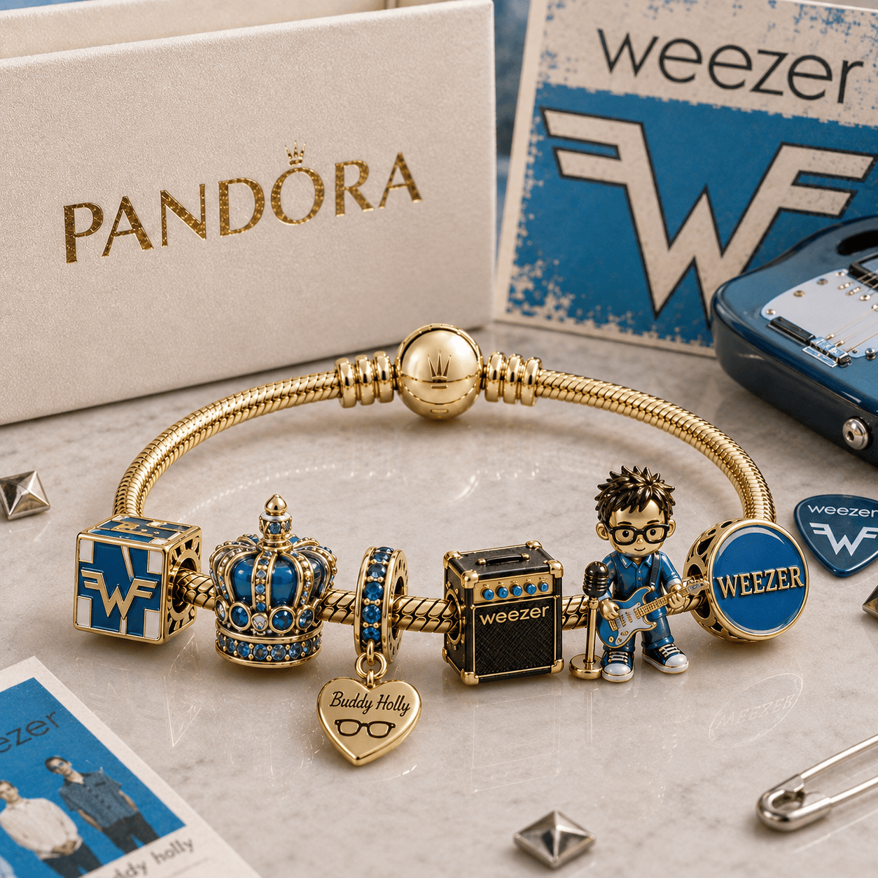 WZR Gold Charm Bracelet Set PTT