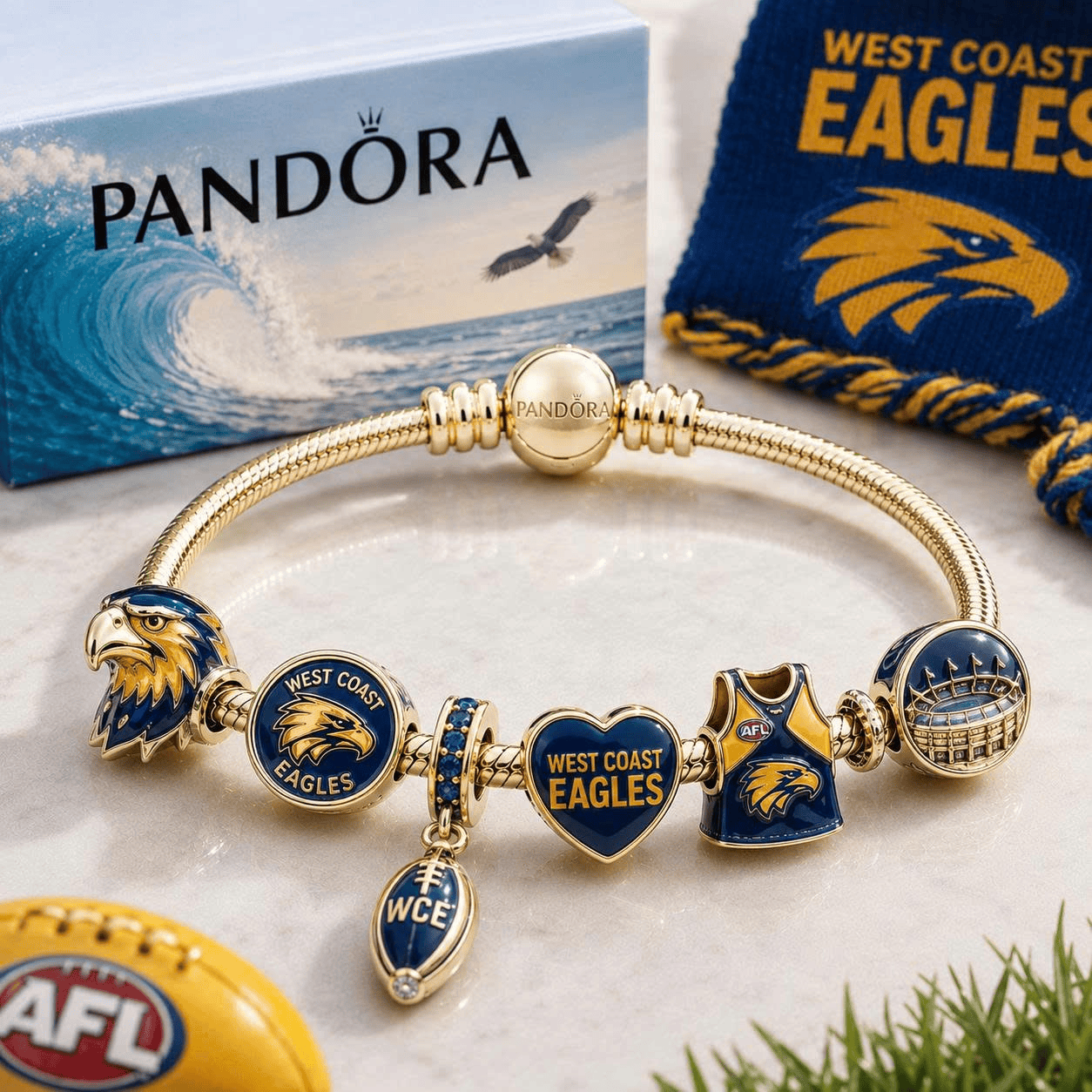 WCE Gold Charm Bracelet Set VTH