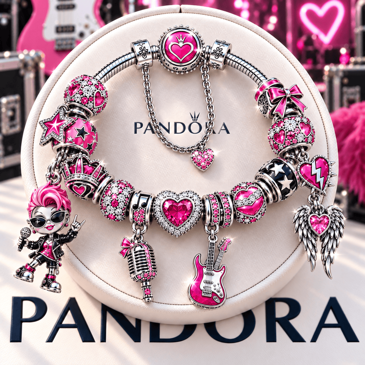 PNK Silver Charm Bracelet Set NTTB
