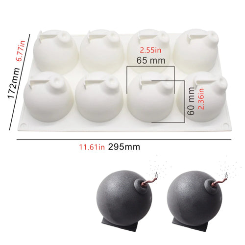 8 Cavity Bomb Shape Silicone Mousse Cake Mould Bomb Mousse Mold Dessert Cake Tray Cake Decoration Tools Cake Tools